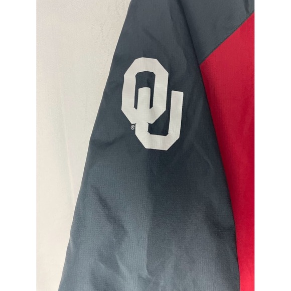 Nike Oklahoma Sooners Men's 1/2 Zip Short Sleeve Jacket Red Gray Size Small - Picture 4 of 8